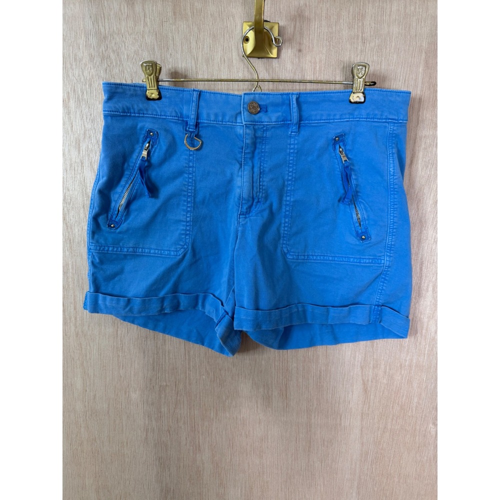 White House Black Market WHBM Mid Rise 4.5 Inch Shorts Blue Size 10 Pret A Play